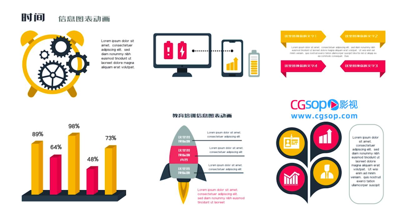 简单的企业数据图形动画图表