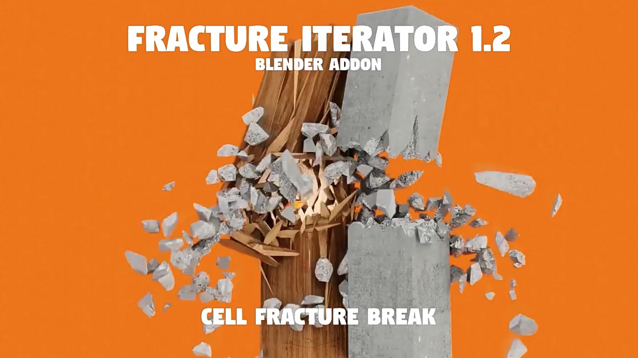 三维模型破碎模拟Blender插件 Fracture Iterator v1.3