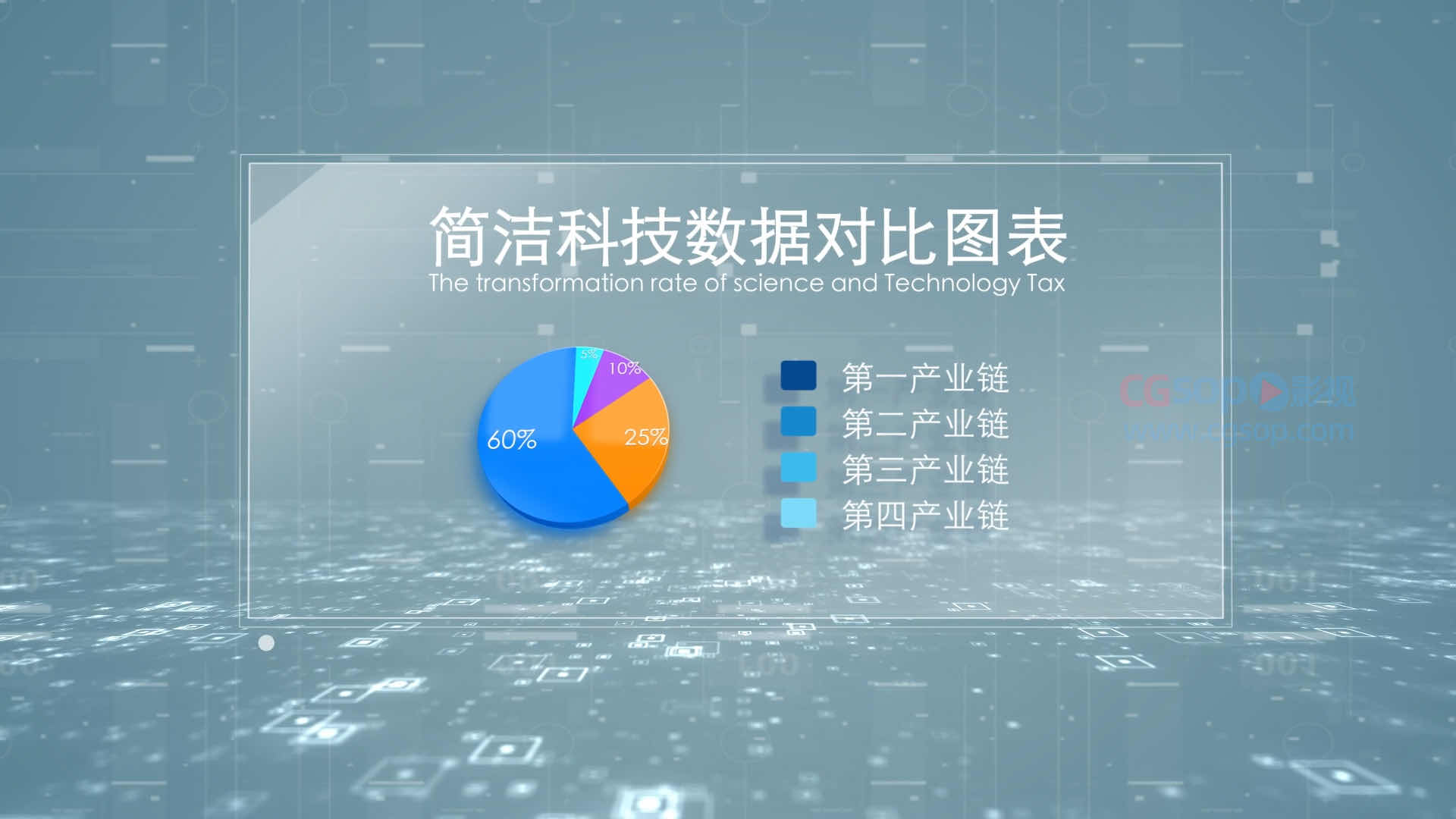 简洁科技数据图表可视AE模板