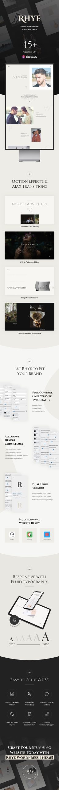 Rhye - AJAX Portfolio WordPress主题